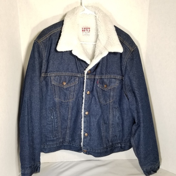 Levi's Other - Vintage Levi's Denim Sherpa Jacket Mens Size 46R